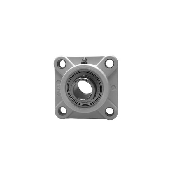 SINGLE ROW BALL BEARING - 1-1/2 STAINLESS SET SCREW BLACK 4-BOLT FLANGE